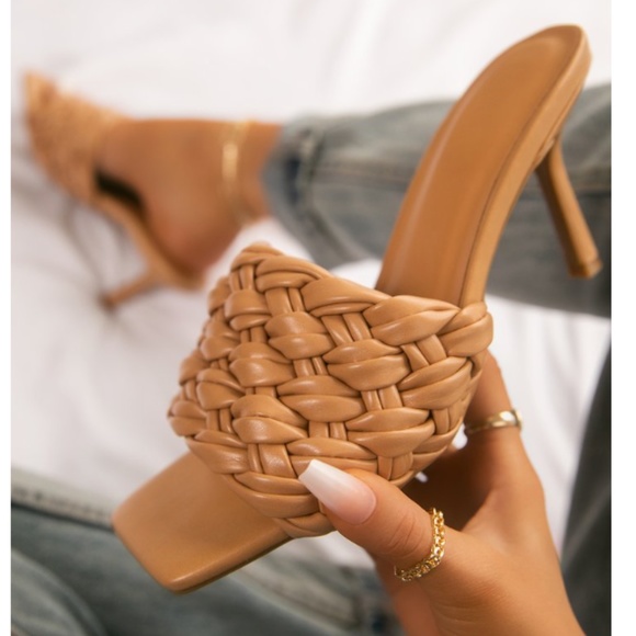 Shoe Affair Shoes - Nude Braided Strap Mules